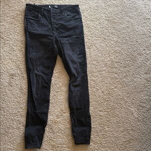 Kut from the Kloth Black Skinny Jeans with Button Fly